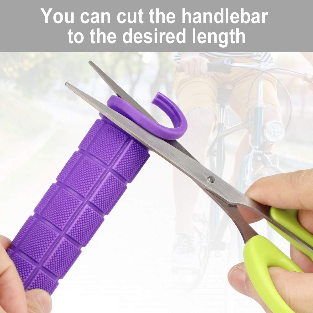 A pair of ergonomic bicycle handles in non-slip soft rubber, Purple - Image 5