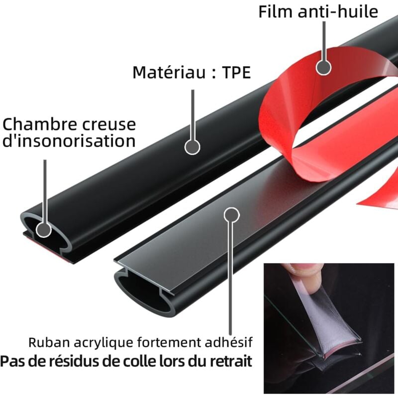 D-Profile Self-Adhesive Rubber Weather Strip Door Window Seal 6M Black for Cooling and Sound Insulation - Image 3