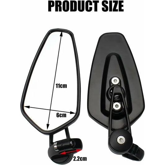 2pcs Motorcycle Handlebar Rearview Mirrors Motorcycle Rearview Mirrors for XJ6 MT01 MT03 MT07 MT09 (Black) - Image 2