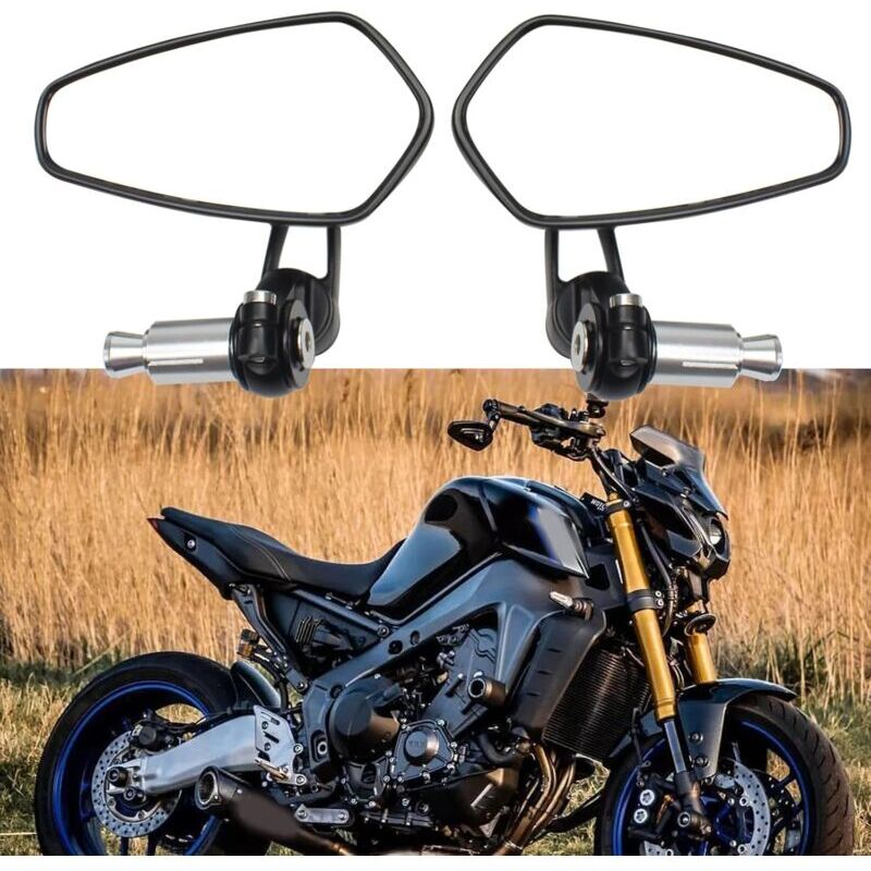 2pcs Motorcycle Handlebar Rearview Mirrors Motorcycle Rearview Mirrors for XJ6 MT01 MT03 MT07 MT09 (Black) - Image 4