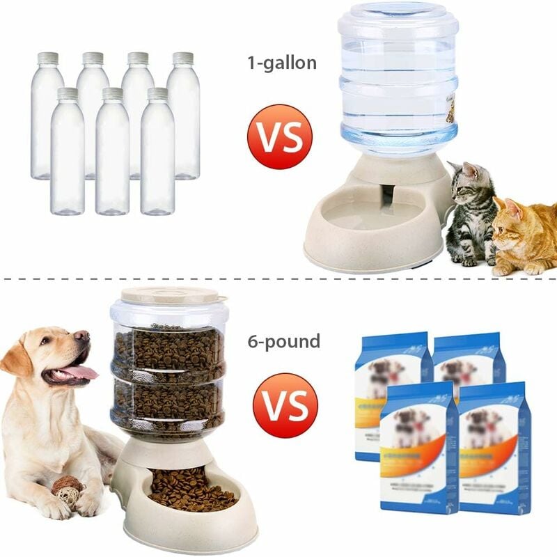 Automatic Pet Food and Water Dispenser 3.8L for Cats and Dogs, 2-Pack - Image 2