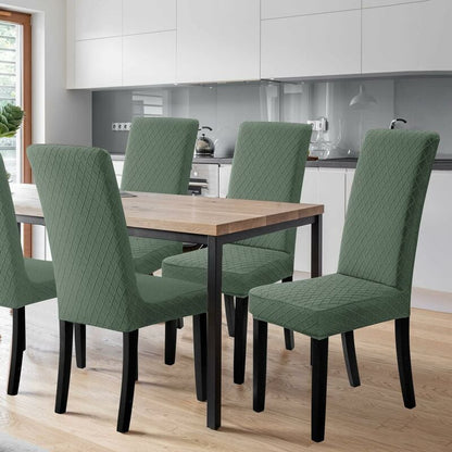 Stretch Dining Chair Covers 4 Pieces Green Washable Removable Universal Chair Covers - Image 2