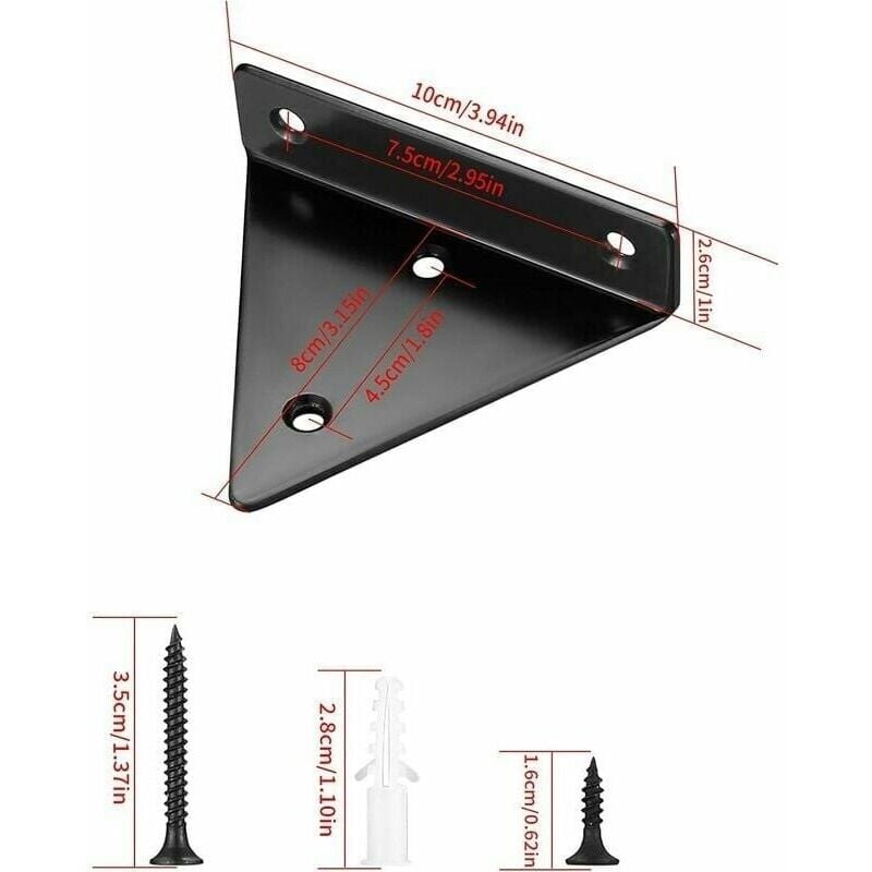 Floating Shelf Brackets 4 pcs Invisible Triangle Metal Wall Shelf Brackets for Shelves - Image 2