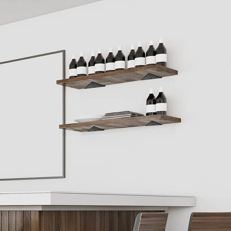 Floating Shelf Brackets 4 pcs Invisible Triangle Metal Wall Shelf Brackets for Shelves - Image 4