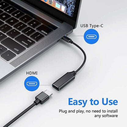 4K HDMI to USB C Adapter with Audio Video Output MacBook iPad Pro Samsung Huawei Compatible with Mate 20 Black - Image 2