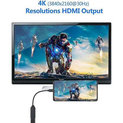 4K HDMI to USB C Adapter with Audio Video Output MacBook iPad Pro Samsung Huawei Compatible with Mate 20 Black - Image 4