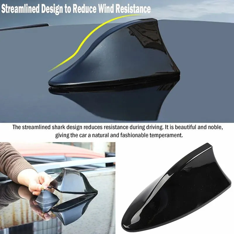 Universal Shark Fin Car Antenna - FM/AM Radio Antenna for Car SUV Truck Van (Black) - Image 3