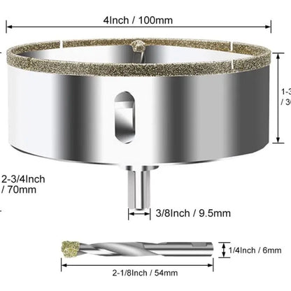 Diamond Hole Saw 100mm with Centering Drill Tile Cutter - Image 2