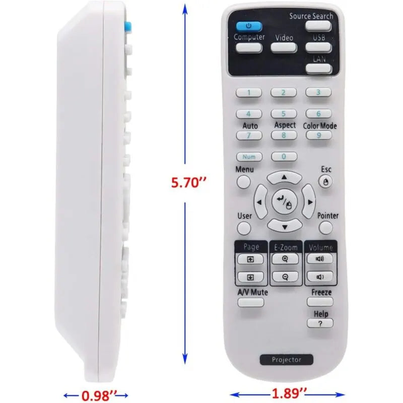 Epson Projector Remote Control Compatible with EB S02 S02H S11 S110 S11H S12 W01 W02 W12 X02 X11 X11H X12 X14 X15 420 425W 430 435W 470 475W 480 485 - Image 2