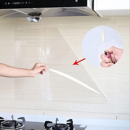 Oil-Resistant Waterproof Vinyl Roll, 45x500cm, Transparent Self-Adhesive Film for Kitchen Wall and Furniture Protection, Decorative Film - Image 2