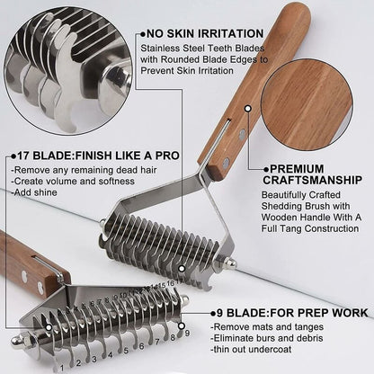 Coat King Heavy Duty Dog and Cat Deshedding Brush Grooming Comb Rake Significantly Reduces Shedding - Image 2