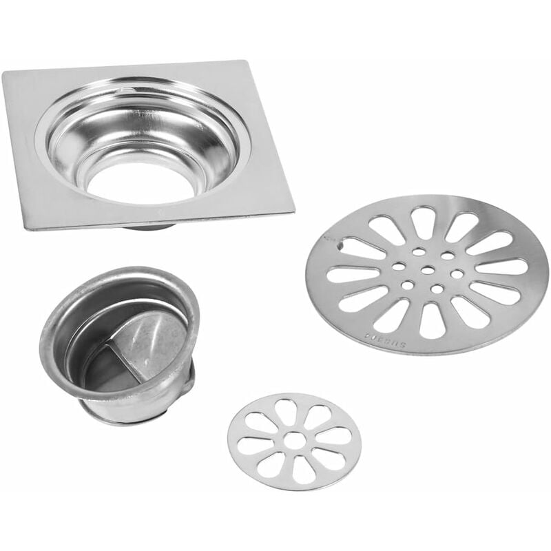 Thick Stainless Steel Floor Drain Anti-odor Square Shower Drain for Bathroom 100 100mm (Style : 3) - Image 2