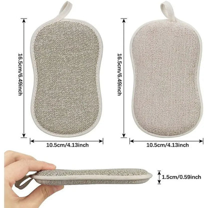 Microfiber Dish Sponges for Non-Stick Pots and Pans, Antibacterial, Reusable and Washable Scouring Pads, 4 Pack - Image 3
