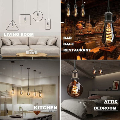 E27 Vintage Lamp Holder Ceramic Socket Adapter 4 Pieces Bronze with Braun Compatible - Image 4