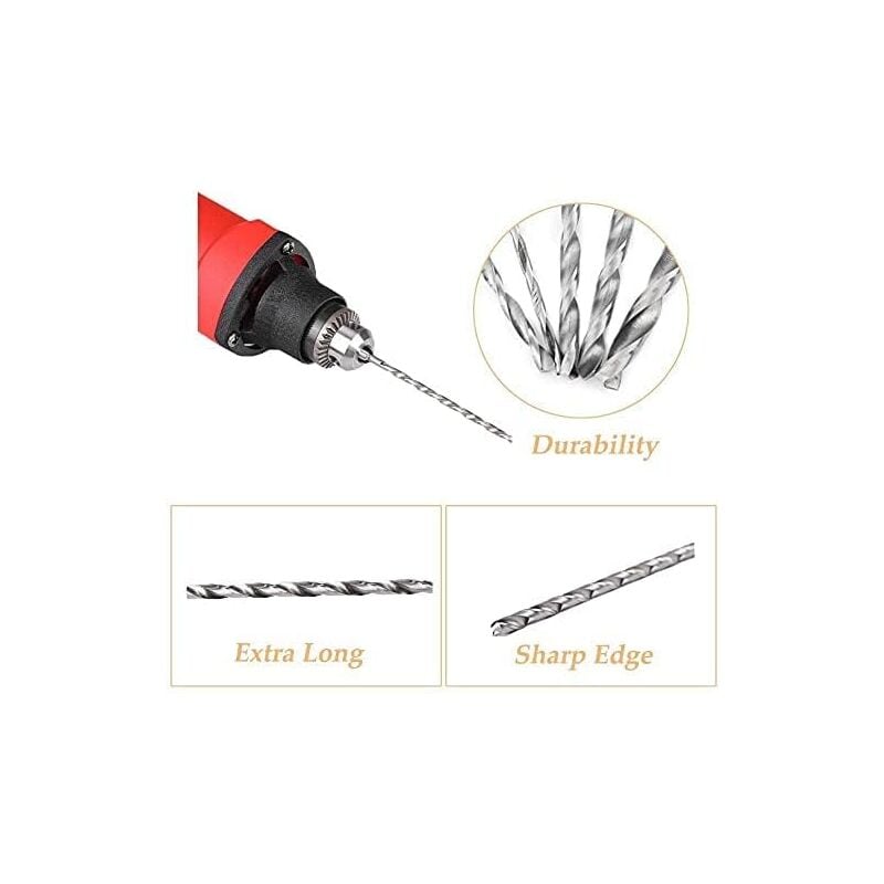 Extra long twist drill, HSS twist drill length 160 mm Drilling tool for wood, metal and steel Twist drill 3 mm - Image 4