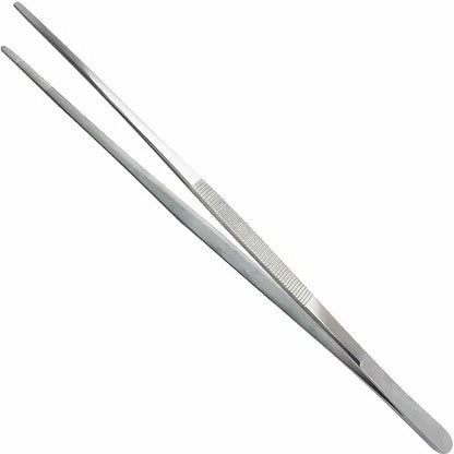 Stainless Steel Tweezers 30cm 12 Inch Long with Serrated End for Aquaristik Gardening Kitchen Industrial Work