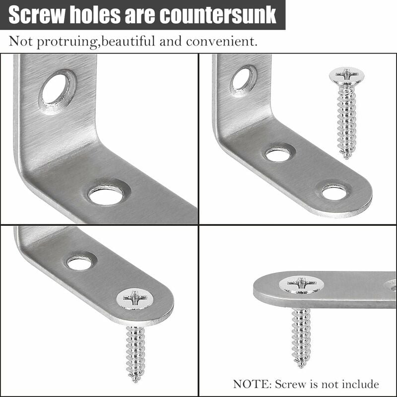 Stainless Steel Corner Brackets 40x40mm 13pcs Furniture Repair Silver Compatible with Furniture Brands - Image 3