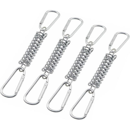 Tension Spring Buckle Compatible with Sun Sail Awnings Camping Tents 4 pcs Stainless Steel Brackets with 4 Springs 8 Carabiners