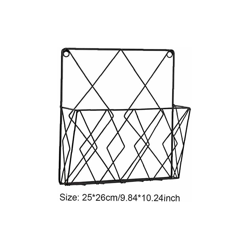 Metal Magazine Rack for Wall - Storage Shelf for Office, Living Room, Bedroom - Compatible with Newspapers, Books and Files - Image 2