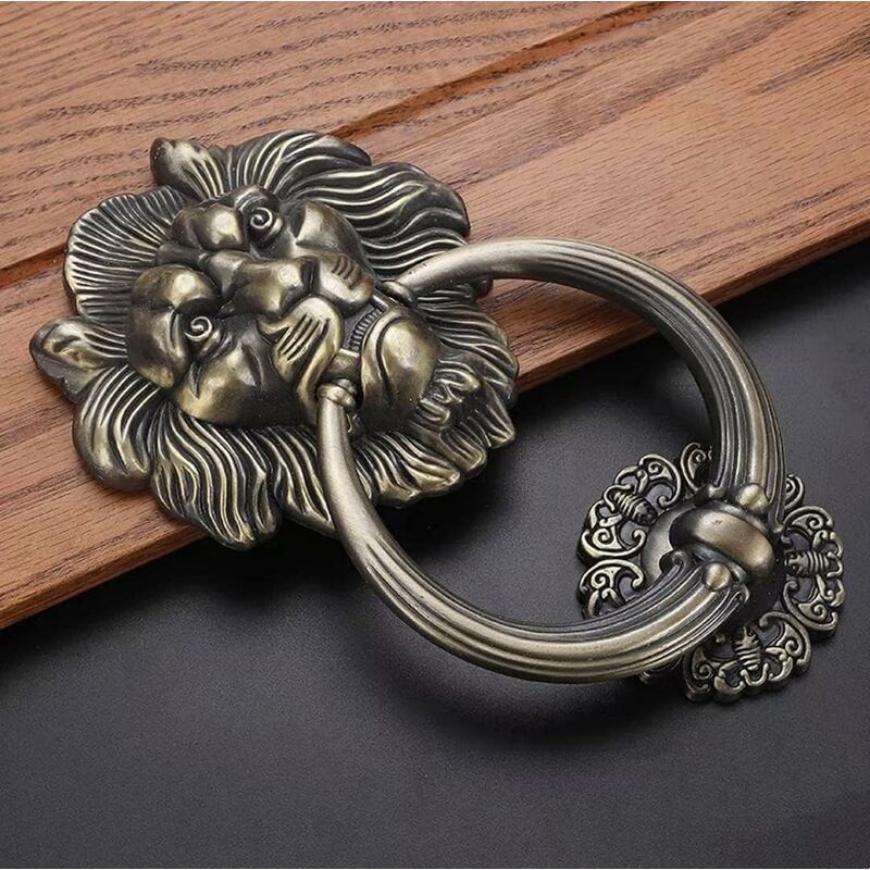 Bronze Lion Head Door Knocker Elegant Classic Home Decor - Image 3