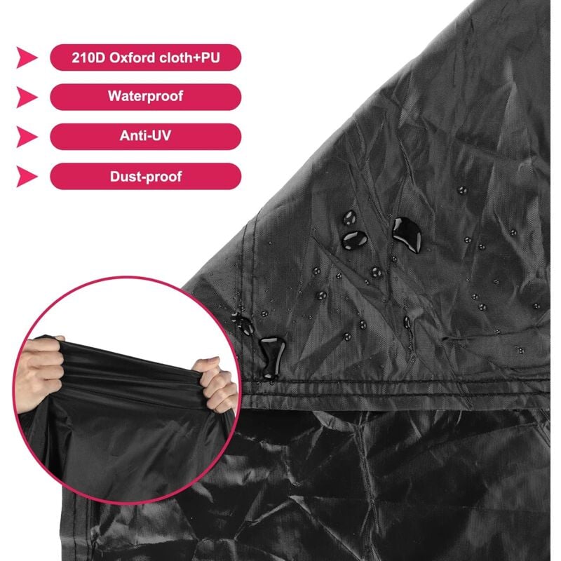 Bicycle Cover for 2 Bikes Waterproof Windproof 210D Oxford Storage Bag with Lock Holes Compatible with 56Vingt - Image 3