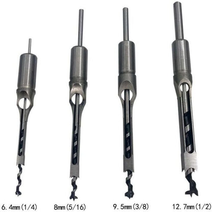 Wood Drill Bit Set for Square Holes, Compatible with Mortise and Tenon Joints, 4-Piece Woodworking Cutting Tools - Image 5