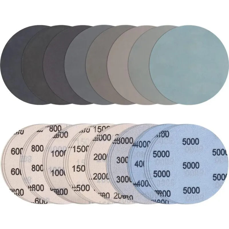 Wet Dry Sanding Discs 50mm 24-Piece 600-5000 Grit for Polishing Metal Wood