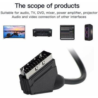 Scart to RCA Cable Male 1.5m Audio Video Adapter Compatible with TV DVD VCR - Image 2