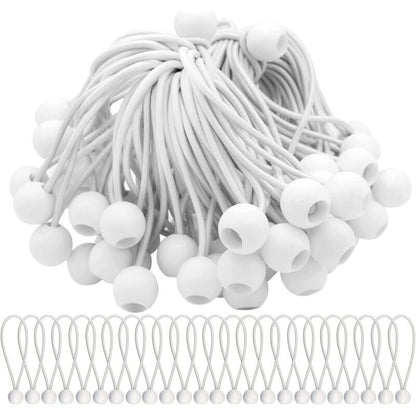 Elastic Rubber Straps with Balls for Marquees Tents Banners Tarpaulins 50 Pack