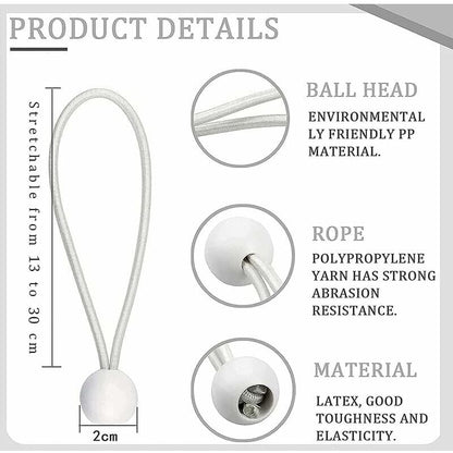Elastic Rubber Straps with Balls for Marquees Tents Banners Tarpaulins 50 Pack - Image 2