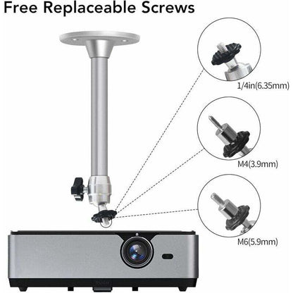 Projector Ceiling Mount for Mini Projector - Compatible with 3kg Load, 360° Rotation, 90° Tilt, Aluminum Ceiling and Wall Mount - Image 5