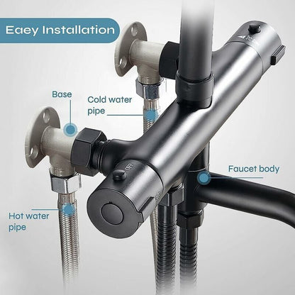 Outdoor Shower System Thermostatic Mixer Conversion Kit for Hose to Exposed Tap Surface Installation - Image 4