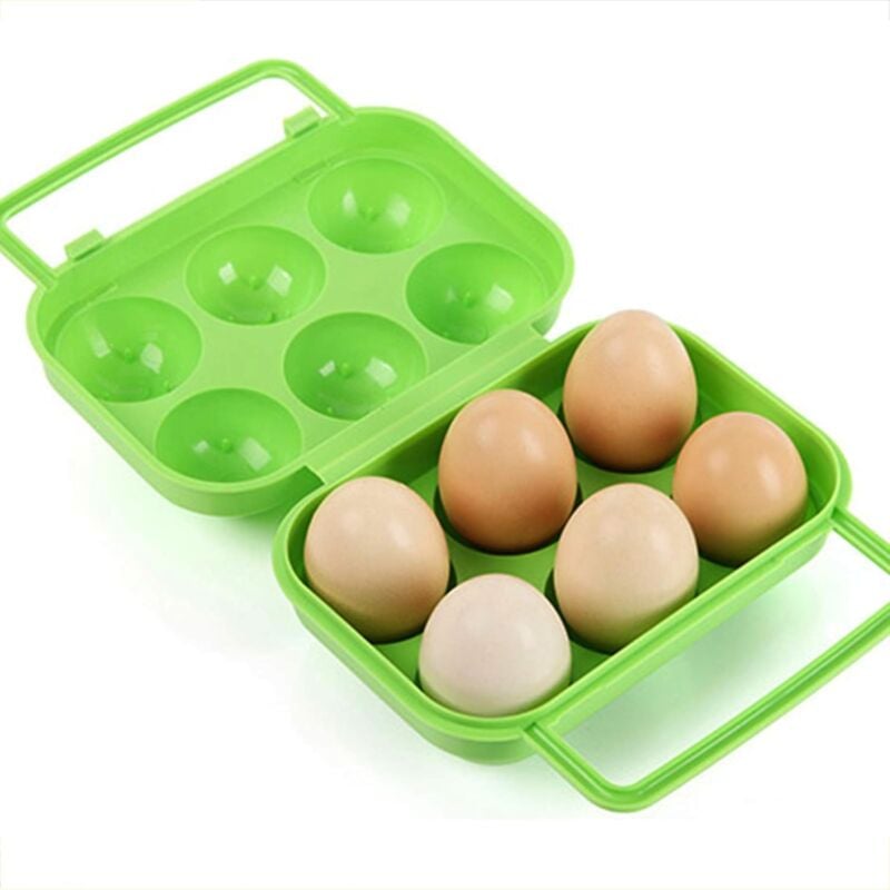 Portable Plastic Egg Carton Foldable 6 Compartments Large Capacity Egg Storage Box Holder Organizer for Refrigerator and Crisper - Image 3
