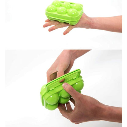 Portable Plastic Egg Carton Foldable 6 Compartments Large Capacity Egg Storage Box Holder Organizer for Refrigerator and Crisper - Image 4