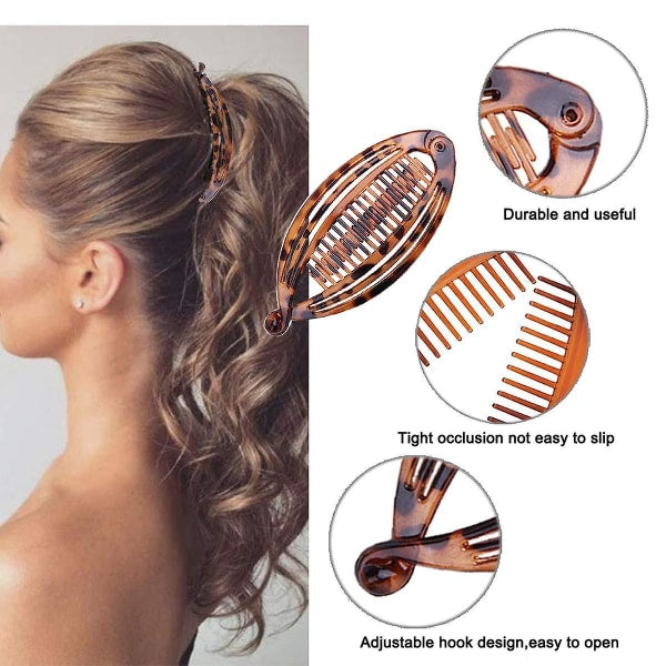 Braided Banana Clip Hair Clip Ponytail Holder for Girls, Classic Style - Image 2