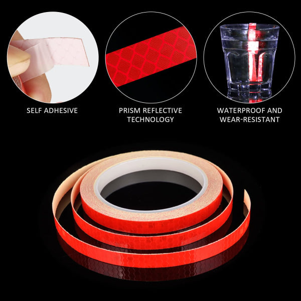 Reflective Stickers for Bicycle, Color Reflective Tape, Self-Adhesive Safety Tape, Waterproof Warning Tape (1cm*8m) - Image 3