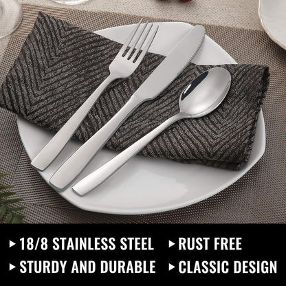 Stainless Steel Cutlery Set for 8 People with Steak Knives - 48 Pieces for Home, Kitchen, Restaurant - Image 3