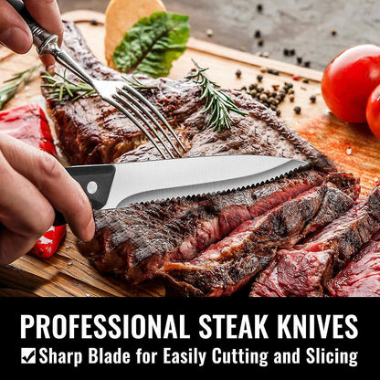 Stainless Steel Cutlery Set for 8 People with Steak Knives - 48 Pieces for Home, Kitchen, Restaurant - Image 5