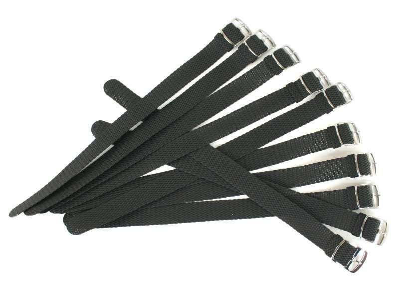 Perlon Bracelet 16 18 20mm XL Black Compatible with Swiss Brands - Image 2