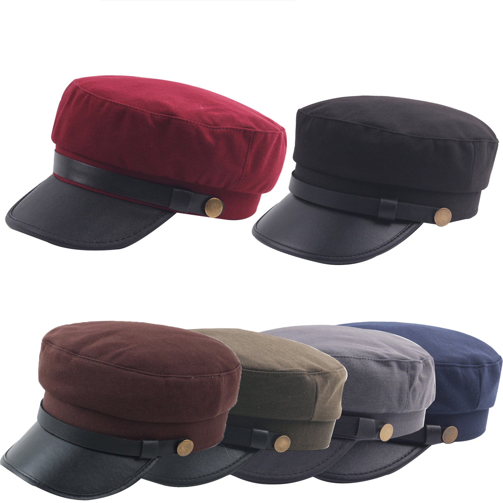 Military Caps Navy Blue Unisex Flat Top Captain Hat for Women Men Spring Autumn Fashion - Image 2