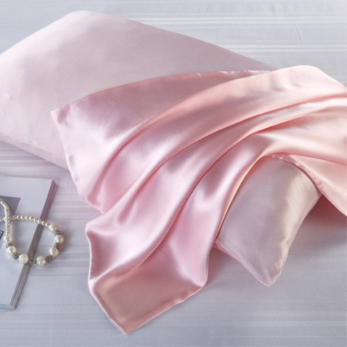 Satin Silk Pillowcase for Hair and Skin, Standard Size Pillowcase, 2-Pack, Super Soft Pillowcase with Envelope Closure - Image 2