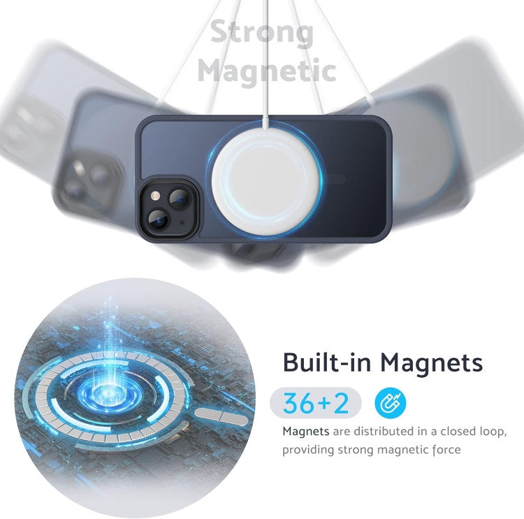Compatible with iPhone 13 - MagSafe Case Shockproof Silicone Matte Blue - Image 5