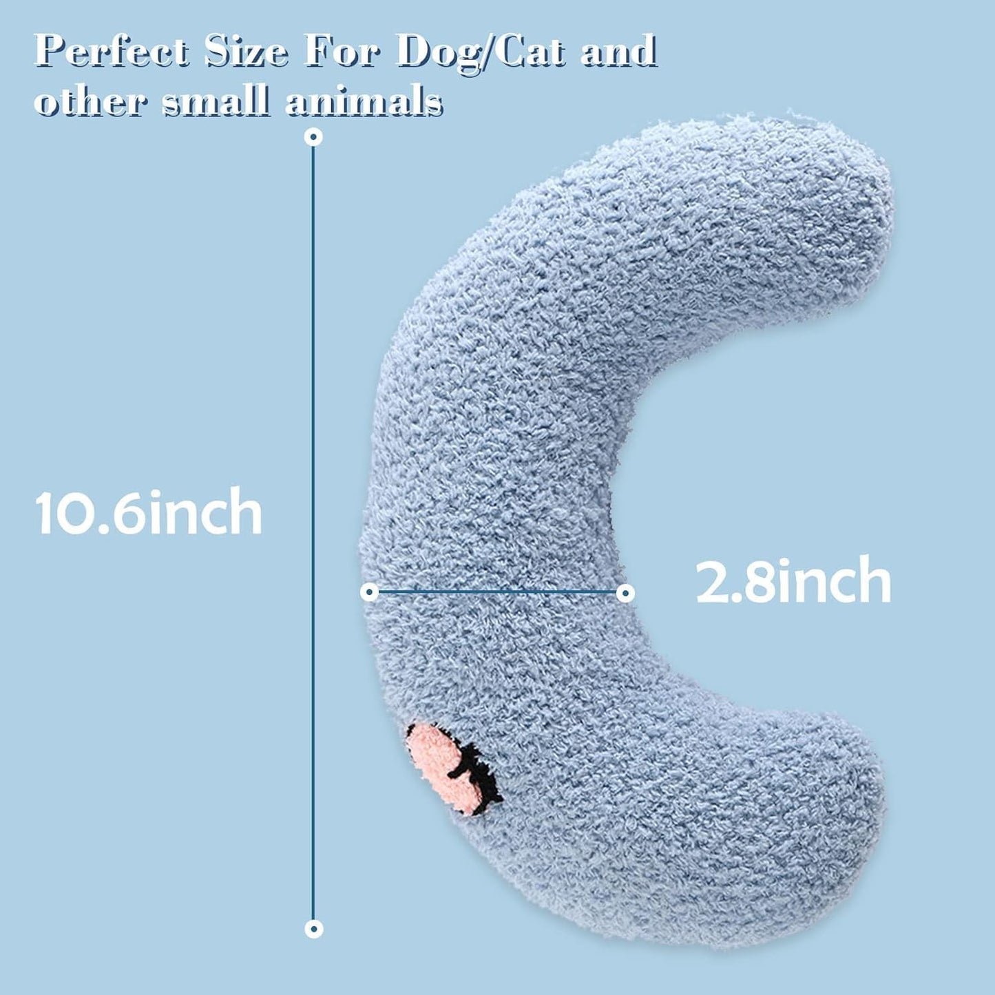 Comforting Cat Pillow for Anxious Dogs, Soft U-Shaped Dog Bed with Plush Toy for Better Sleep - Image 5