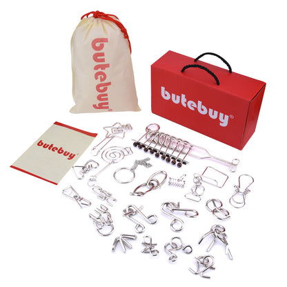 Wire Puzzle Set 20 Pack Metal IQ Brain Training Toys - Image 2