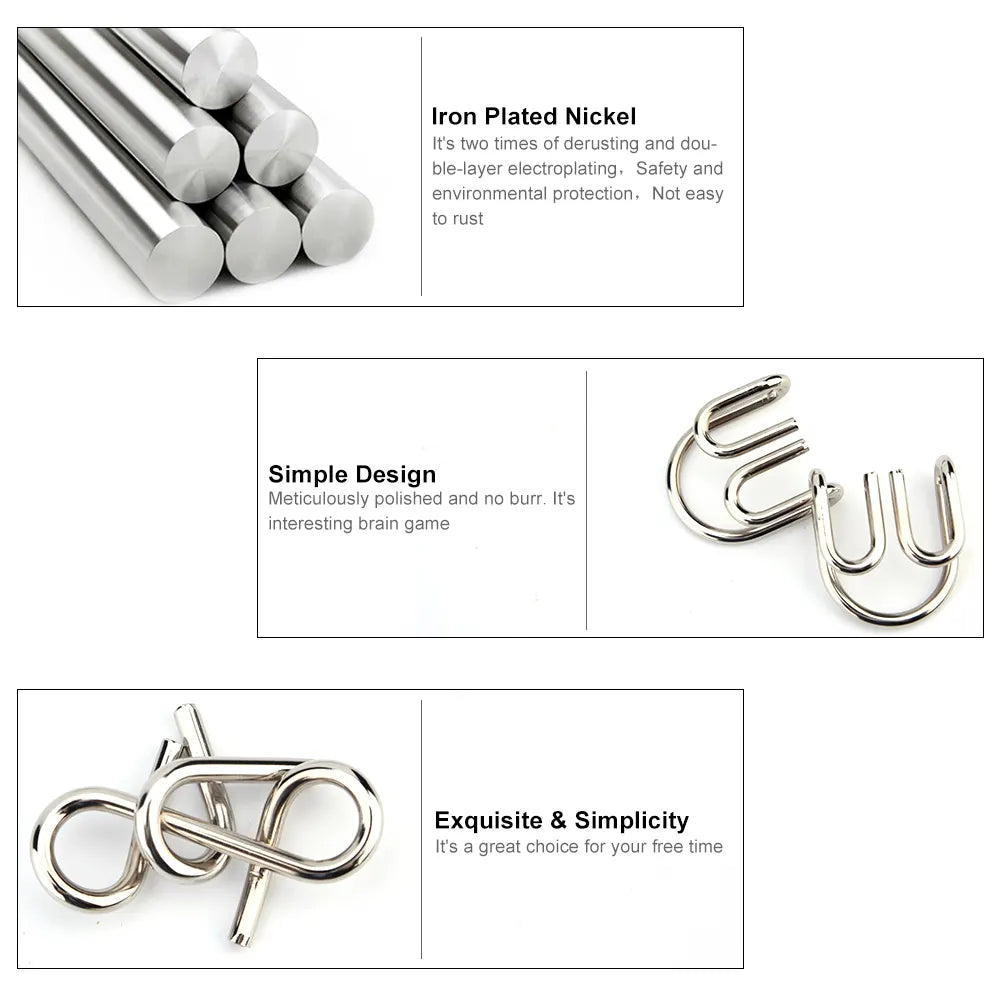 Wire Puzzle Set 20 Pack Metal IQ Brain Training Toys - Image 3