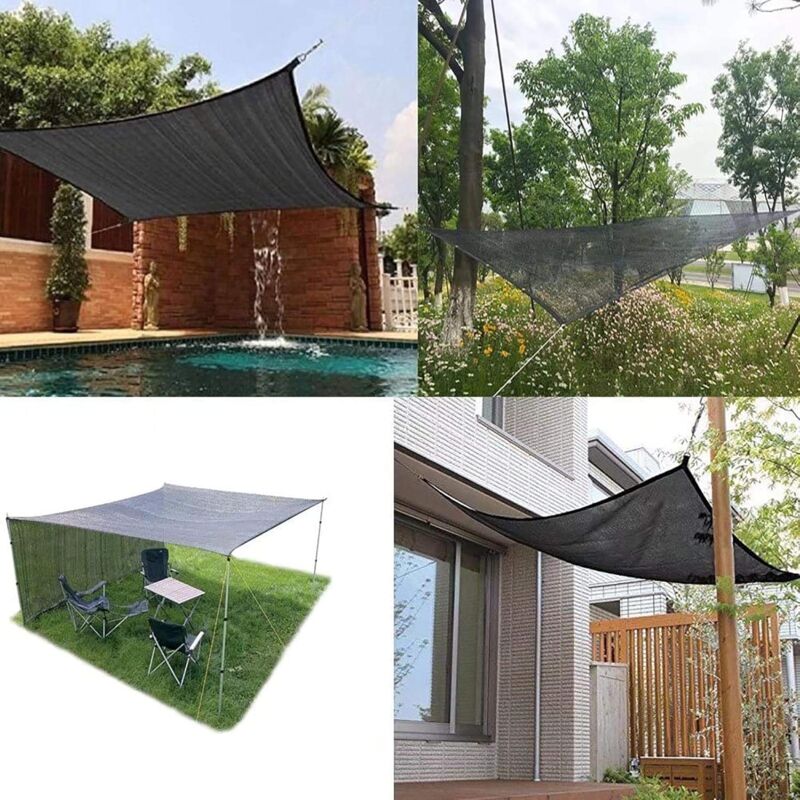 Sunshade Net 8 Brackets 85% Reinforced Thick Sun Sail, Windproof Net for Greenhouse with Eyelets, for Plant Protection/Greenhouse/Garden/Pergola (3x - Image 2