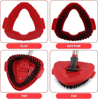 Mop Heads Replacement Scrubbing Brush Mop Head for Vileda Turbo Spin Mop, Hard Bristle Carpet Brush Cleaning Brush for Bathroom Garage Kitchen1x Brush 1x Brush Red - Image 4