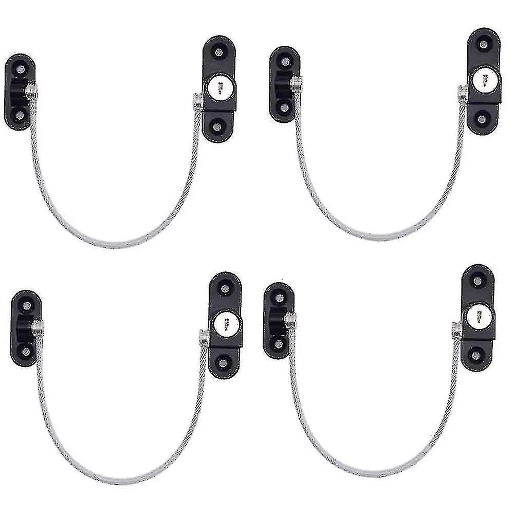 Window Locks Childproof 4 pcs Black-Compatible Window Limiters for Safety