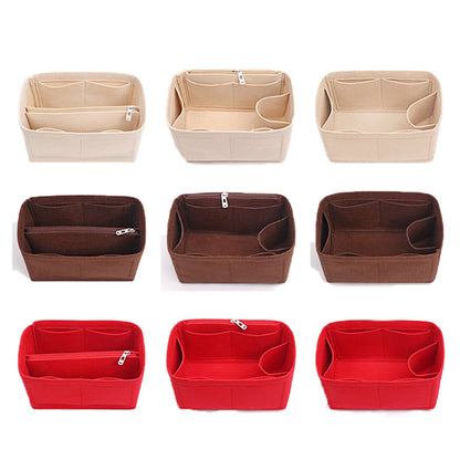 Bag Organizer Felt Fabric Insert 25 30 35 Makeup Handbag Khaki StyleC A - Image 5