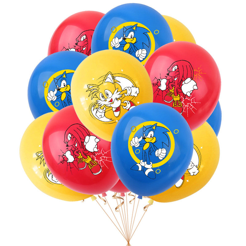 Sonic Birthday Theme Party Decoration Cartoon Accordion Flag Insert Balloon Set D - Image 5